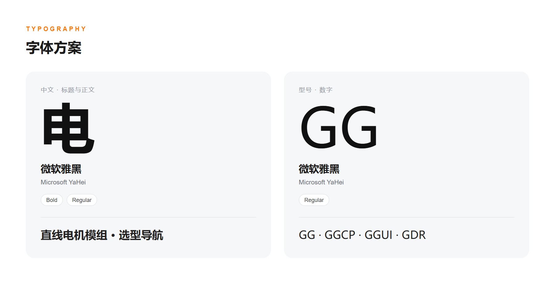高智精工直线电机官网 字体方案