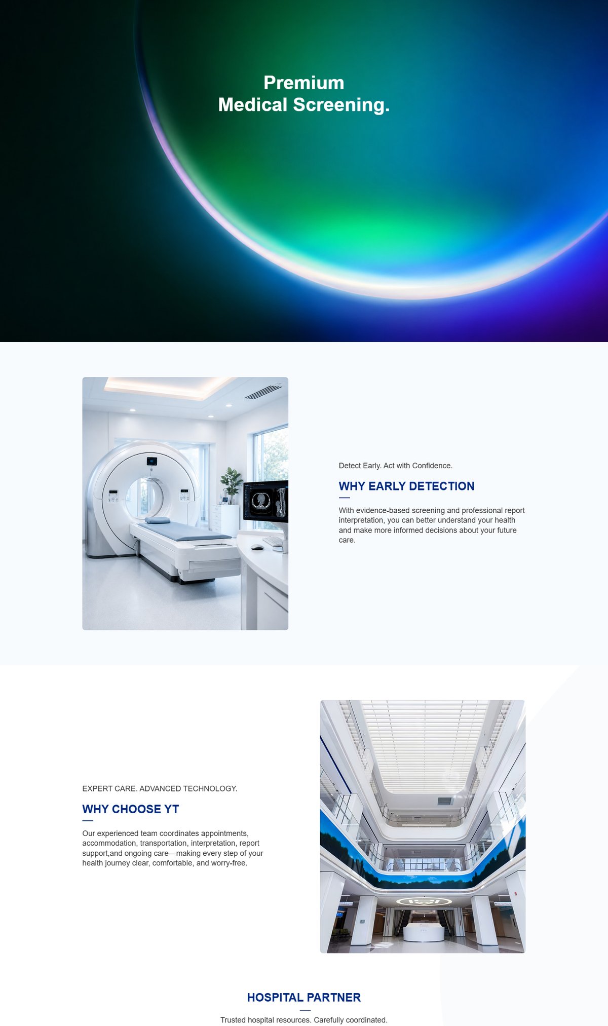 YT Health Journey 国际体检服务官网 页面展示 1