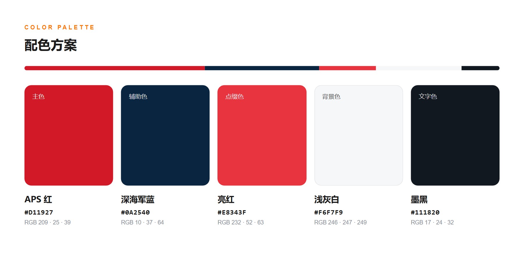 APS 艾普斯自动化官网 配色方案